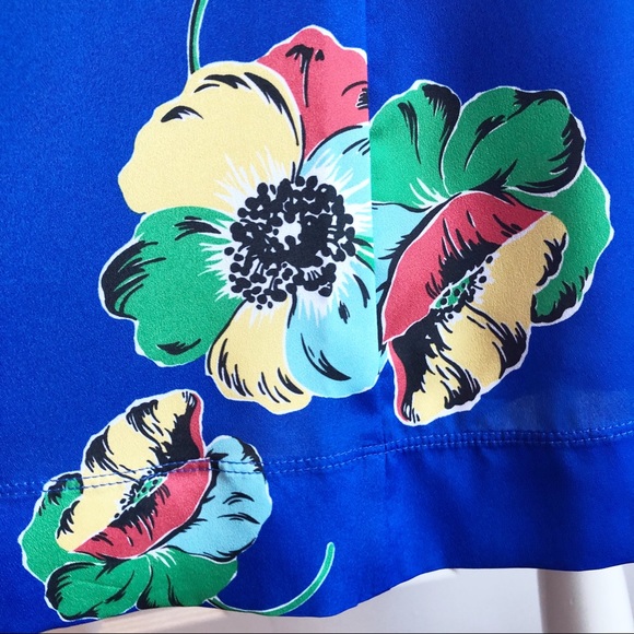 Isani for Target Blue Tropical Floral Print Skirt with Tie - Picture 8 of 15